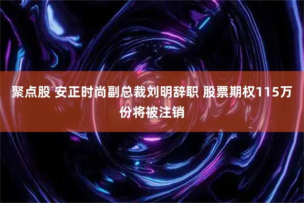 聚点股 安正时尚副总裁刘明辞职 股票期权115万份将被注销
